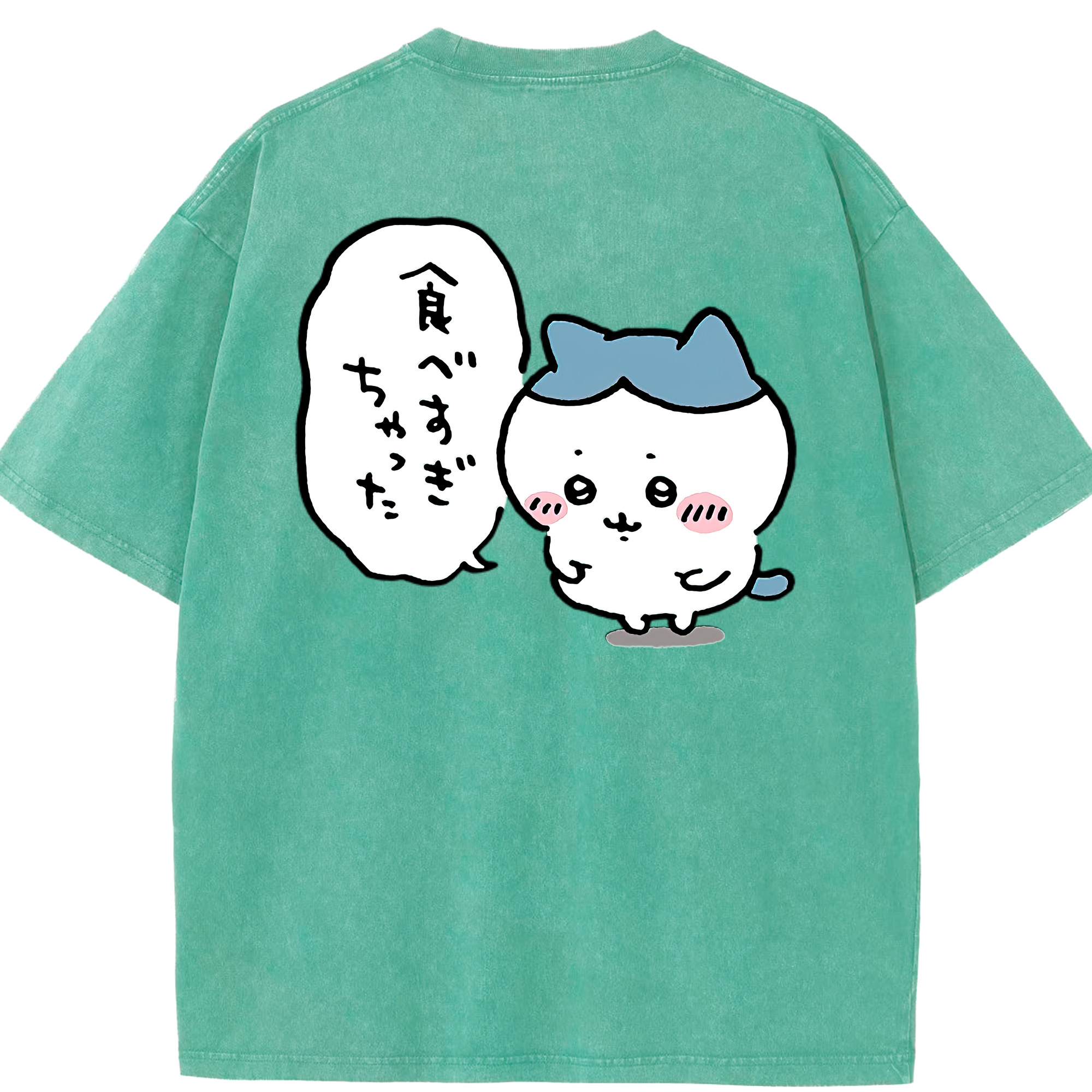 （画像用） ちいかわ ハチワレ Chii-kawa hachiware 綿100% ヴィンテージ風 半袖Tシャツ（背面プリント）